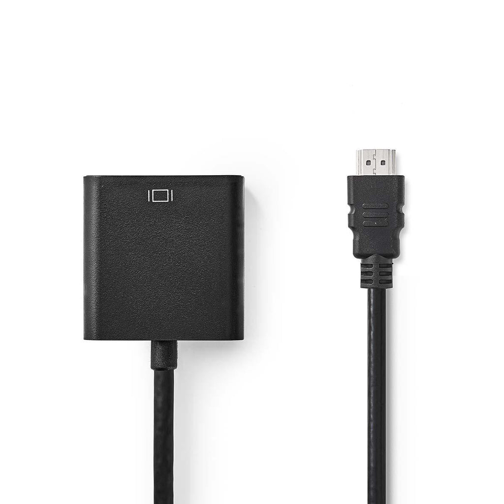 HDMI™ kábel | HDMI™ Csatlakozó | VGA Aljzat | 1080p | Nikkelezett | 0.20 m | Egyenes | PVC | Fekete | Buborékfólia