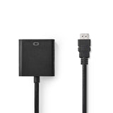 HDMI™ kábel | HDMI™ Csatlakozó | VGA Aljzat | 1080p | Nikkelezett | 0.20 m | Egyenes | PVC | Fekete | Buborékfólia
