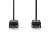 DisplayPort kábel | DisplayPort Dugasz | DisplayPort Dugasz | 4K@60Hz | Nikkelezett | 2.00 m | Kerek | PVC | Fekete | Buborékfólia