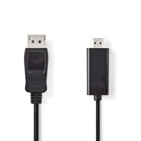 DisplayPort - HDMI Kábel | DisplayPort-dugasz - HDMI-csatlakozó | 2,0 m | Fekete
