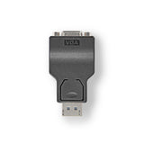 DisplayPort - VGA-adapter | DisplayPort-dugasz - VGA-aljzat | Fekete