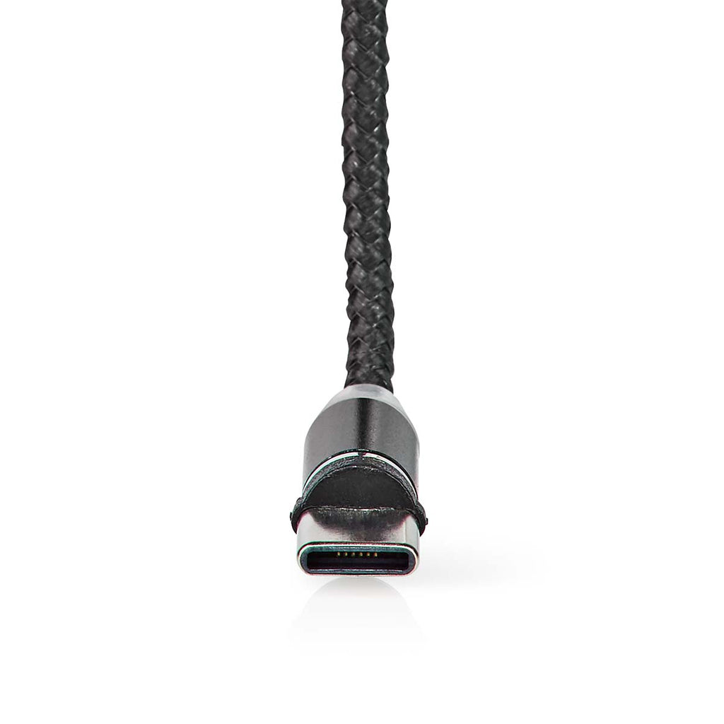 USB kábel | USB 2.0 | USB-A Dugasz | USB Micro-B Dugasz / USB-C™ Dugasz | No Data Transfer | Nikkelezett | 2.00 m | Kerek | Nejlon Tok | Fekete | Doboz