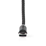USB kábel | USB 2.0 | USB-A Dugasz | USB Micro-B Dugasz / USB-C™ Dugasz | No Data Transfer | Nikkelezett | 2.00 m | Kerek | Nejlon Tok | Fekete | Doboz