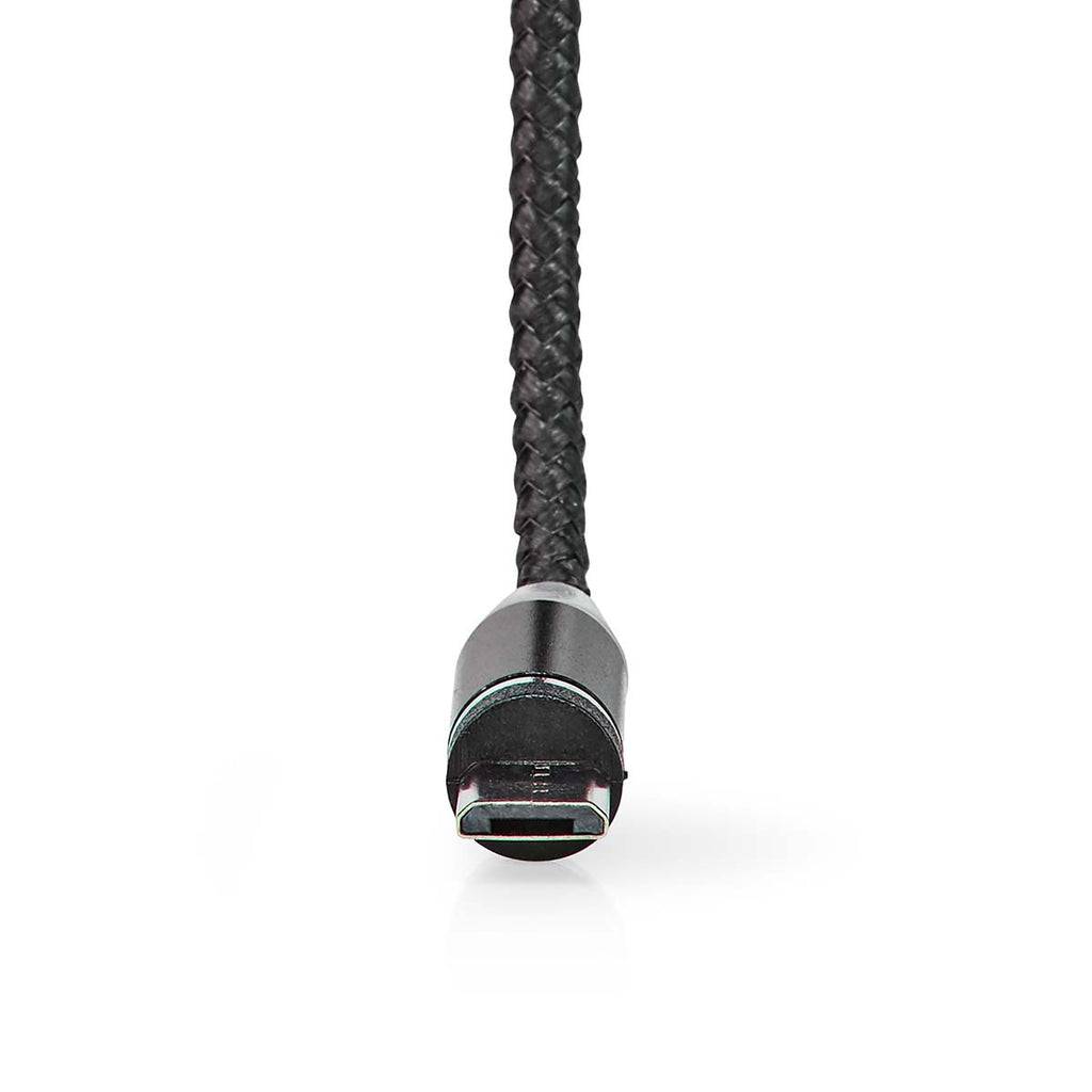 USB kábel | USB 2.0 | USB-A Dugasz | USB Micro-B Dugasz / USB-C™ Dugasz | No Data Transfer | Nikkelezett | 2.00 m | Kerek | Nejlon Tok | Fekete | Doboz