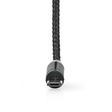 USB kábel | USB 2.0 | USB-A Dugasz | USB Micro-B Dugasz / USB-C™ Dugasz | No Data Transfer | Nikkelezett | 2.00 m | Kerek | Nejlon Tok | Fekete | Doboz