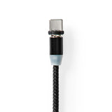 USB kábel | USB 2.0 | USB-A Dugasz | USB Micro-B Dugasz / USB-C™ Dugasz | No Data Transfer | Nikkelezett | 2.00 m | Kerek | Nejlon Tok | Fekete | Doboz