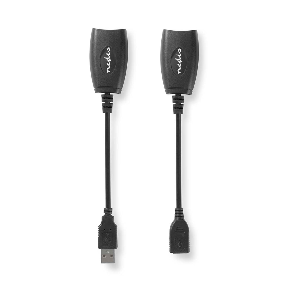 Aktív USB-kábel | USB 1.1 | USB-A Dugasz | RJ45 Aljzat | 12 Mbps | 0.20 m | Kerek | Nikkelezett | PVC | Réz | Doboz-2