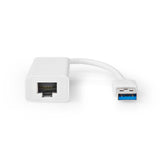 USB-A Adapter | USB 3.2 Gen 1 | USB-A Dugasz | RJ45 Aljzat | 1 Gbps | 0.20 m | Kerek | Nikkelezett | ABS | Fehér | Doboz