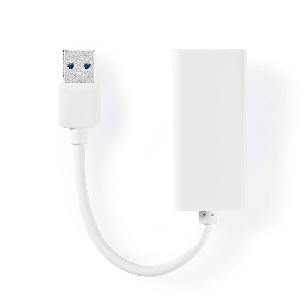 USB-A Adapter | USB 3.2 Gen 1 | USB-A Dugasz | RJ45 Aljzat | 1 Gbps | 0.20 m | Kerek | Nikkelezett | ABS | Fehér | Doboz
