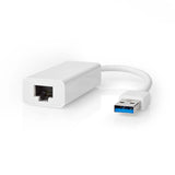 USB-A Adapter | USB 3.2 Gen 1 | USB-A Dugasz | RJ45 Aljzat | 1 Gbps | 0.20 m | Kerek | Nikkelezett | ABS | Fehér | Doboz