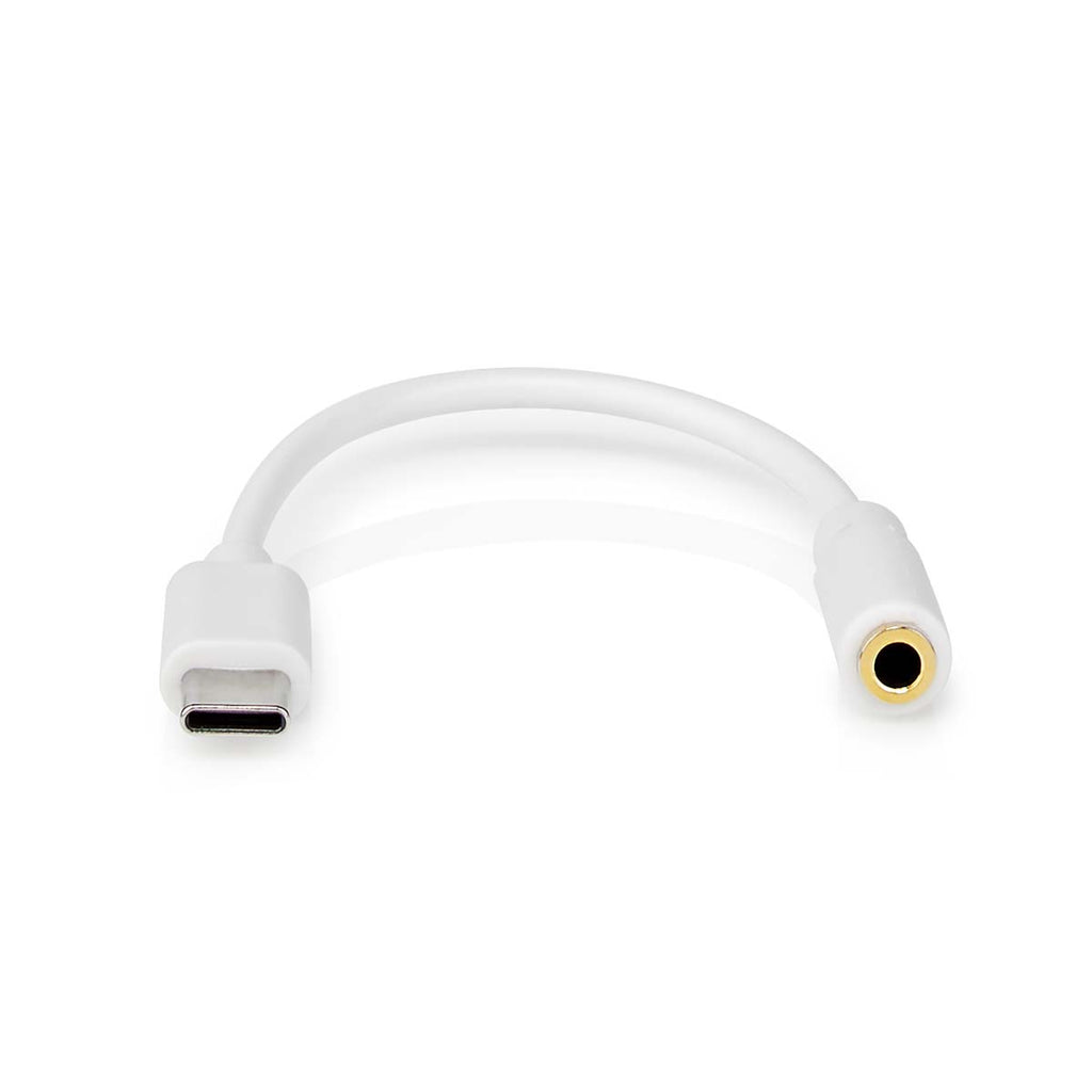 USB adapter | USB 2.0 | USB-C™ Dugasz | 3.5 mm Aljzat | 0.10 m | Kerek | Nikkelezett | PVC | Fehér | Doboz