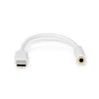 USB adapter | USB 2.0 | USB-C™ Dugasz | 3.5 mm Aljzat | 0.10 m | Kerek | Nikkelezett | PVC | Fehér | Doboz