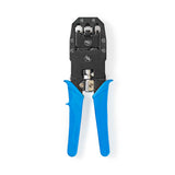 Crimp pliers | CAT5 / CAT5e / CAT6 / CAT6a / RJ10 / RJ11 / RJ45 | Fogó / Lehántás / Szigetelés Eltávolítás | ABS / Acél | Kék-0