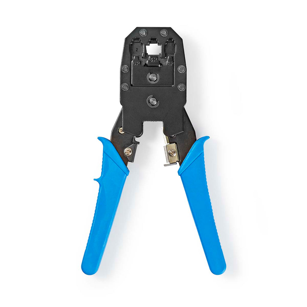 Crimp pliers | CAT5 / CAT5e / CAT6 / CAT6a / RJ10 / RJ11 / RJ45 | Fogó / Lehántás / Szigetelés Eltávolítás | ABS / Acél | Kék-3