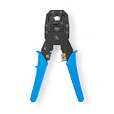 Crimp pliers | CAT5 / CAT5e / CAT6 / CAT6a / RJ10 / RJ11 / RJ45 | Fogó / Lehántás / Szigetelés Eltávolítás | ABS / Acél | Kék-3
