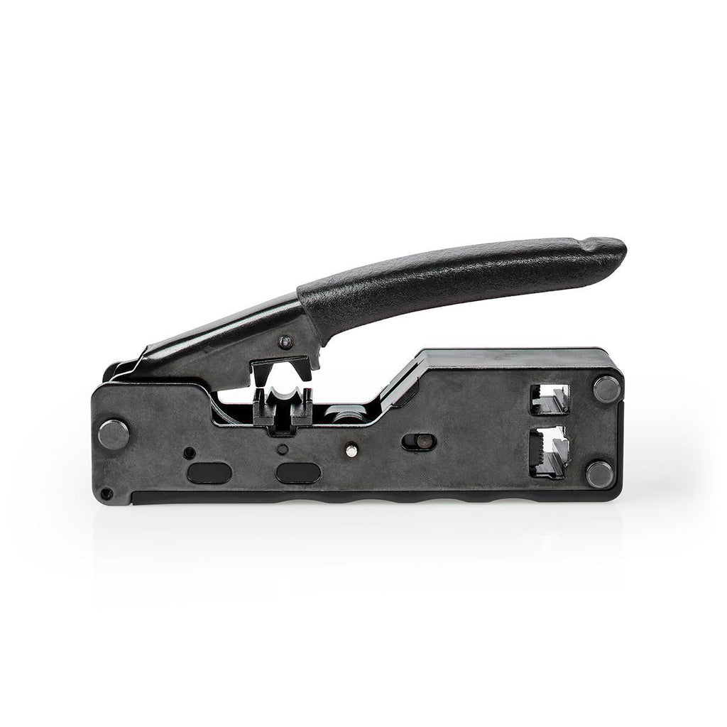 Crimp pliers | CAT5 / CAT5e / CAT6 / CAT6a / CAT7 / RJ12 / RJ45 | Fogó / Lehántás / Szigetelés Eltávolítás | ABS / Acél | Fekete