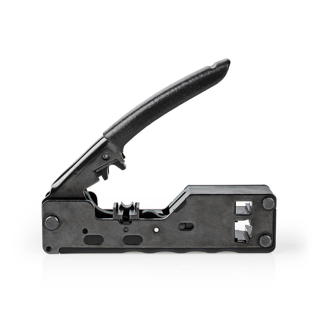Crimp pliers | CAT5 / CAT5e / CAT6 / CAT6a / CAT7 / RJ12 / RJ45 | Fogó / Lehántás / Szigetelés Eltávolítás | ABS / Acél | Fekete