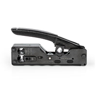 Crimp pliers | CAT5 / CAT5e / CAT6 / CAT6a / CAT7 / RJ12 / RJ45 | Fogó / Lehántás / Szigetelés Eltávolítás | ABS / Acél | Fekete