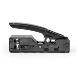 Crimp pliers | CAT5 / CAT5e / CAT6 / CAT6a / CAT7 / RJ12 / RJ45 | Fogó / Lehántás / Szigetelés Eltávolítás | ABS / Acél | Fekete