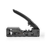 Crimp pliers | CAT5 / CAT5e / CAT6 / CAT6a / CAT7 / RJ12 / RJ45 | Fogó / Lehántás / Szigetelés Eltávolítás | ABS / Acél | Fekete