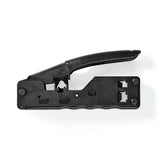 Crimp pliers | CAT5 / CAT5e / CAT6 / CAT6a / CAT7 / RJ12 / RJ45 | Fogó / Lehántás / Szigetelés Eltávolítás | ABS / Acél | Fekete