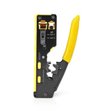 Crimp pliers | CAT5 / CAT5e / CAT6 / CAT6a / CAT7 / RJ12 / RJ45 | Fogó / Lehántás / Szigetelés Eltávolítás | Acél / Gumi | Fekete / Sárga