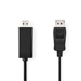DisplayPort kábel | DisplayPort Dugasz | HDMI™ Csatlakozó | 1080p | Nikkelezett | 1.00 m | Kerek | PVC | Fekete | Label-0
