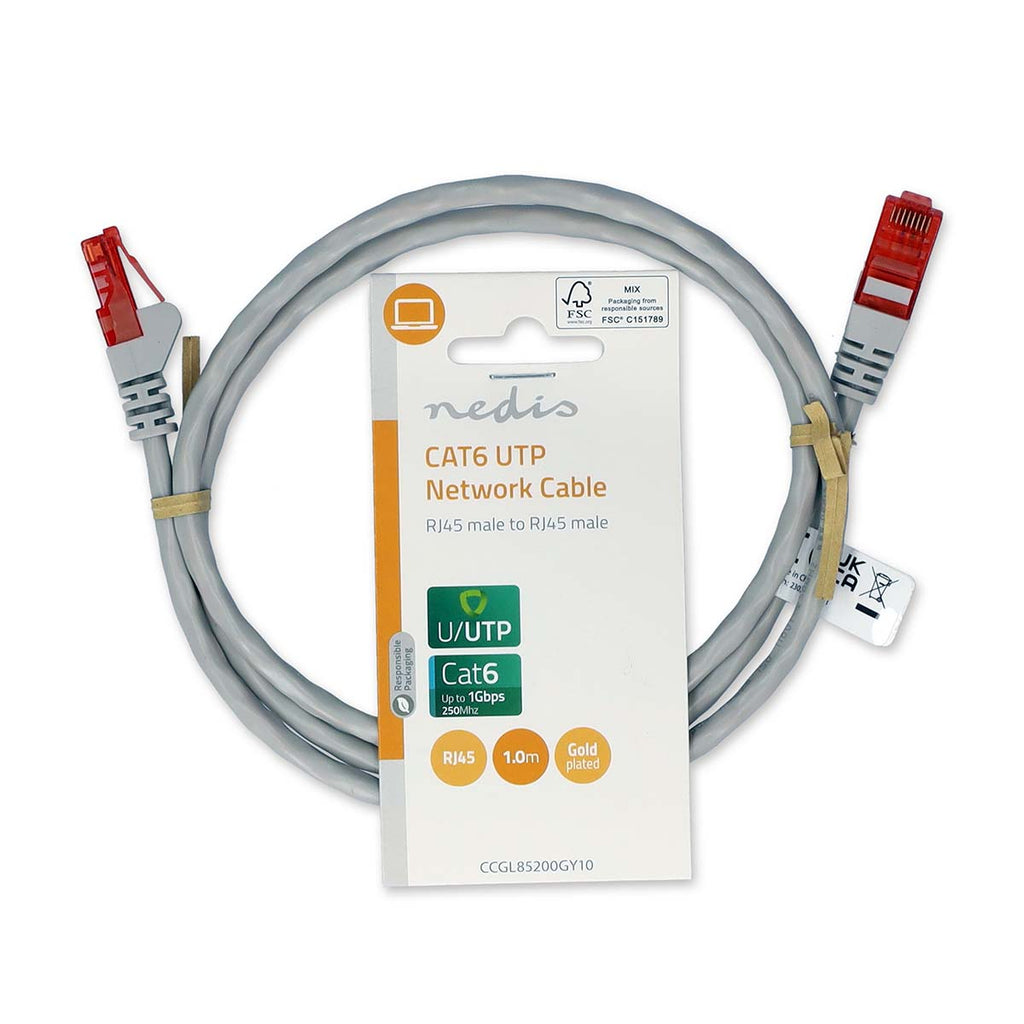 Cat 6 kábel | RJ45 Dugasz | RJ45 Dugasz | U/UTP | 1.00 m | Kerek | PVC | Szürke | Label-2