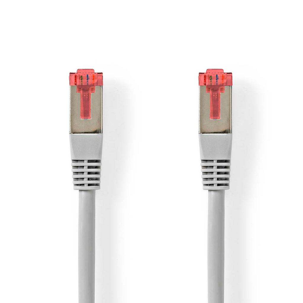 Cat 6 kábel | RJ45 Dugasz | RJ45 Dugasz | SF/UTP | 1.00 m | Kerek | PVC | Szürke | Label-0