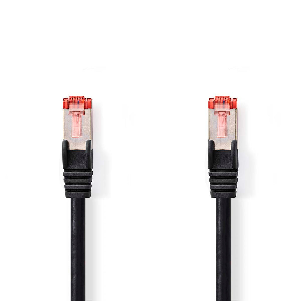 Cat 6 kábel | RJ45 Dugasz | RJ45 Dugasz | S/FTP | 15.0 m | Kerek | LSZH | Fekete | Label-0