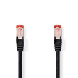 Cat 6 kábel | RJ45 Dugasz | RJ45 Dugasz | S/FTP | 15.0 m | Kerek | LSZH | Fekete | Label-0
