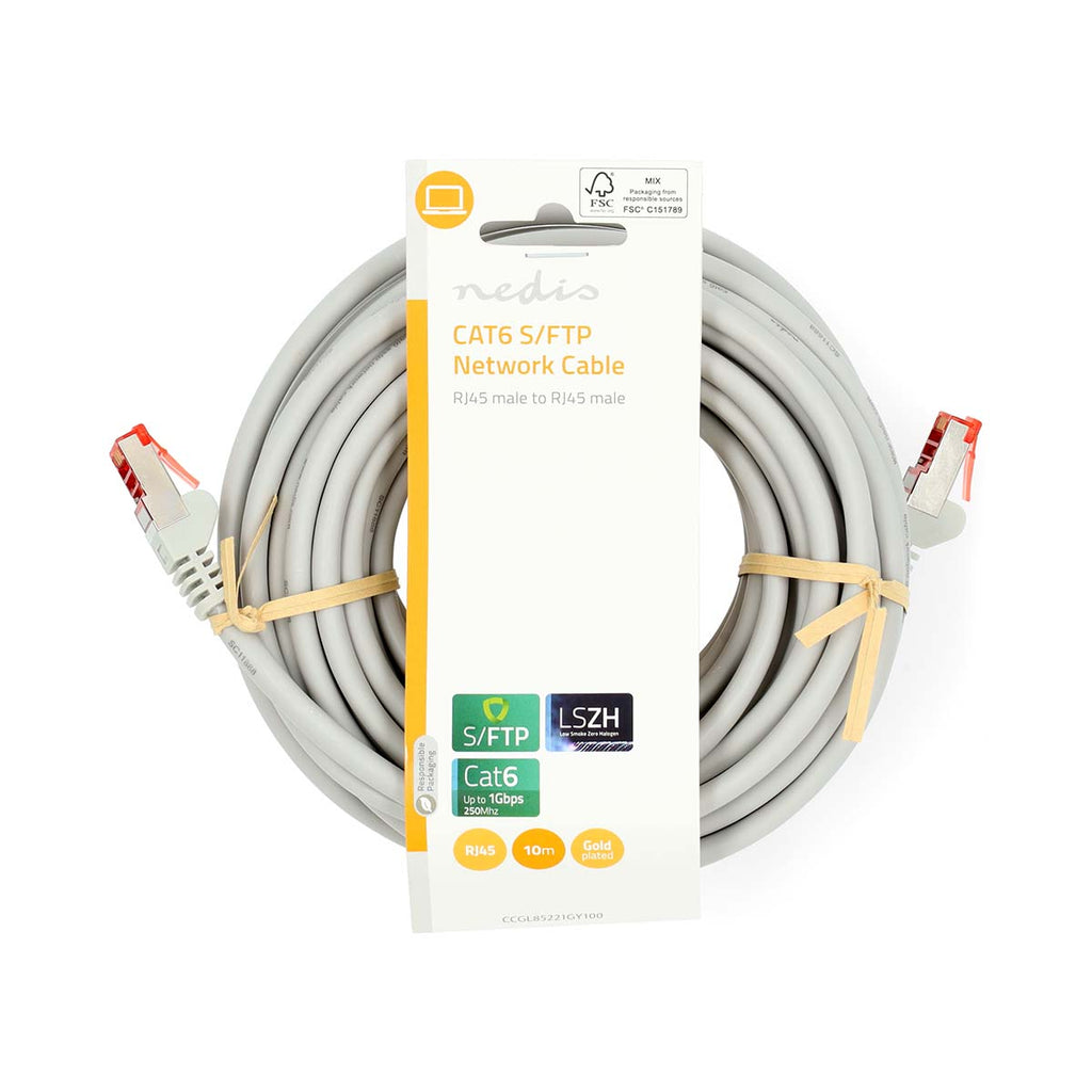 CAT6 hálózati kábel | RJ45 Dugasz | RJ45 Dugasz | S/FTP | 10.0 m | Kerek | LSZH | Szürke | Label-2