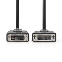 DVI kábel | DVI-I 24+5-Pin Dugasz | DVI-I 24+5-Pólusú Aljzat | 2560x1600 | Nikkelezett | 2.00 m | PVC | Fekete | Műanyag Zacskó
