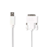 Mini DisplayPort kábel | DisplayPort 1.2 | Mini DisplayPort Dugasz | DVI-D 24+1-Érintkezős Dugasz | 21.6 Gbps | Nikkelezett | 2.00 m | Kerek | PVC | Fehér | Műanyag Zacskó