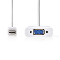 Mini DisplayPort kábel | DisplayPort 1.2 | Mini DisplayPort Dugasz | VGA Aljzat | 21.6 Gbps | Nikkelezett | 0.20 m | Kerek | PVC | Fehér | Műanyag Zacskó