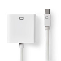 Mini DisplayPort kábel | DisplayPort 1.2 | Mini DisplayPort Dugasz | VGA Aljzat | 21.6 Gbps | Nikkelezett | 0.20 m | Kerek | PVC | Fehér | Műanyag Zacskó