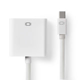 Mini DisplayPort kábel | DisplayPort 1.2 | Mini DisplayPort Dugasz | VGA Aljzat | 21.6 Gbps | Nikkelezett | 0.20 m | Kerek | PVC | Fehér | Műanyag Zacskó