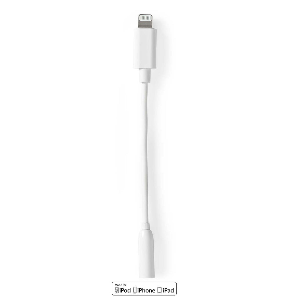Lightning-Adapter | Apple Lightning, 8 Pólusú | 3.5 mm Aljzat | Nikkelezett | 0.10 m | Kerek | TPE | Boríték
