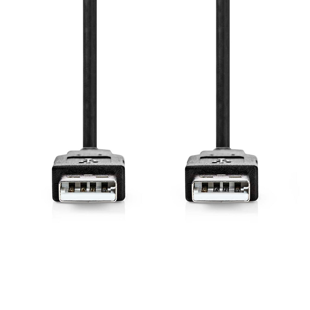 USB kábel | USB 2.0 | USB-A Dugasz | USB-A Dugasz | 480 Mbps | Nikkelezett | 5.00 m | Kerek | PVC | Fekete | Műanyag Zacskó