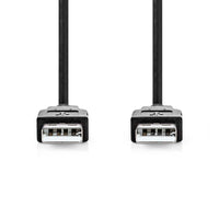 USB kábel | USB 2.0 | USB-A Dugasz | USB-A Dugasz | 480 Mbps | Nikkelezett | 5.00 m | Kerek | PVC | Fekete | Műanyag Zacskó