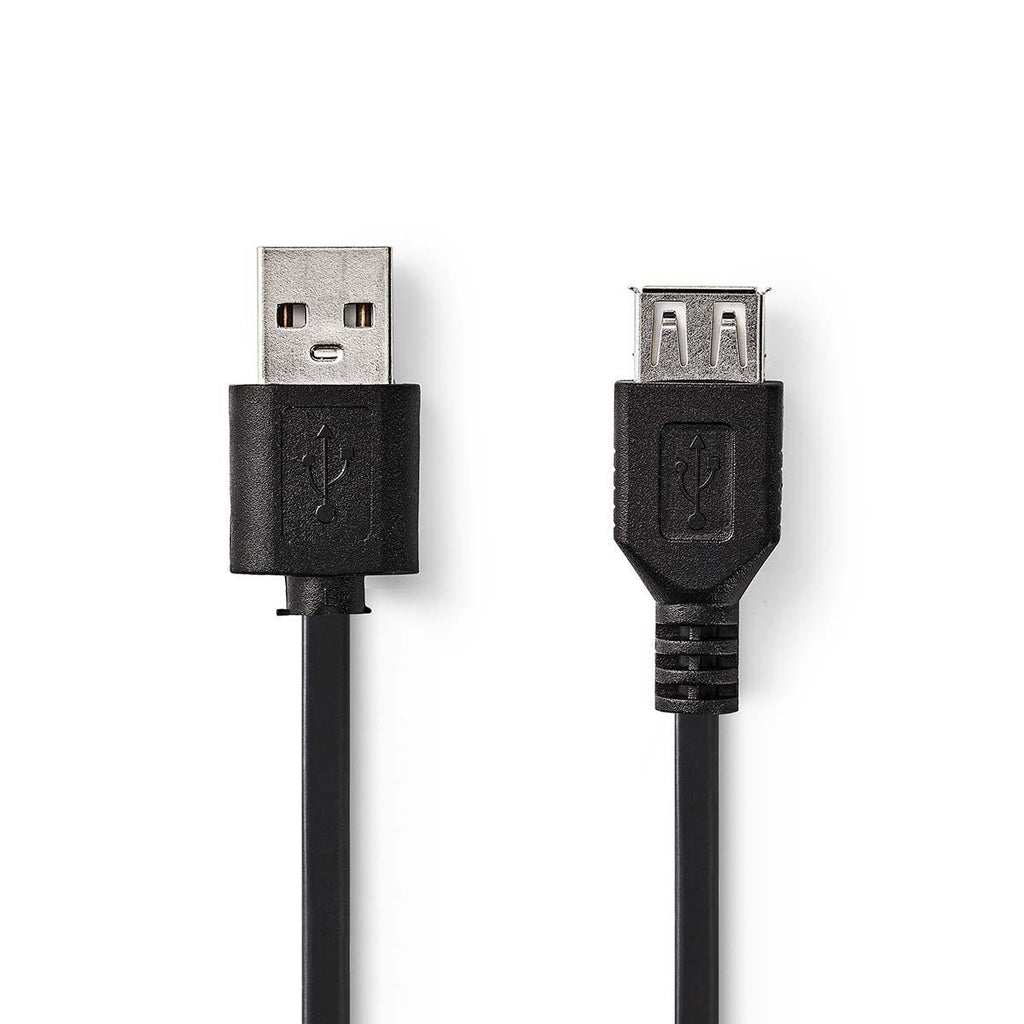 USB 2.0 kábel | A Dugasz - A Aljzat | 0,2 m | Fekete