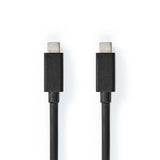 USB kábel | USB 3.2 Gen 2x2 | USB-C™ Dugasz | USB-C™ Dugasz | 20 Gbps | Nikkelezett | 1.00 m | Kerek | PVC | Fekete | Műanyag Zacskó