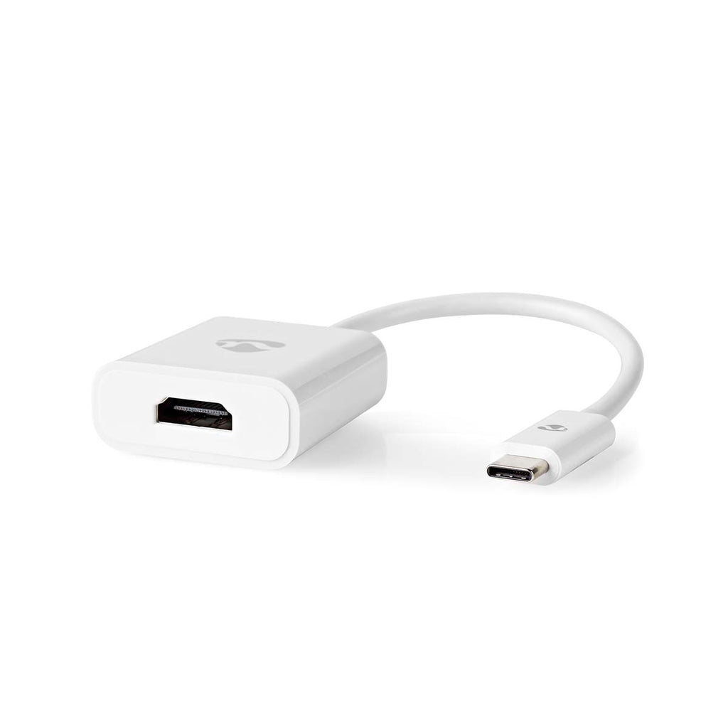USB-C™ Adapter | USB 3.2 Gen 1 | USB-C™ Dugasz | HDMI™ Aljzat | 4K@30Hz | 0.20 m | Kerek | Nikkelezett | PVC | Fehér | Műanyag Zacskó