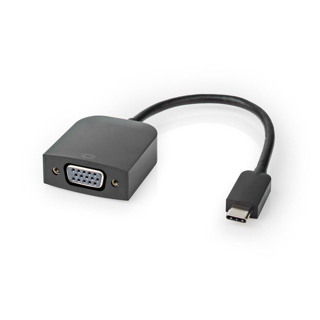 USB adapter | USB 3.2 Gen 1 | USB-C™ Dugasz | VGA Aljzat | 5 Gbps | 0.20 m | Kerek | Nikkelezett | PVC | Fekete | Műanyag Zacskó