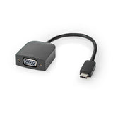 USB adapter | USB 3.2 Gen 1 | USB-C™ Dugasz | VGA Aljzat | 5 Gbps | 0.20 m | Kerek | Nikkelezett | PVC | Fekete | Műanyag Zacskó
