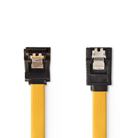 SATA kábel | 6 Gbps | SATA 7-Tűs Aljzat | SATA 7-Tűs Aljzat | PVC | 0.50 m | Lapos | PVC | Sárga | Műanyag Zacskó