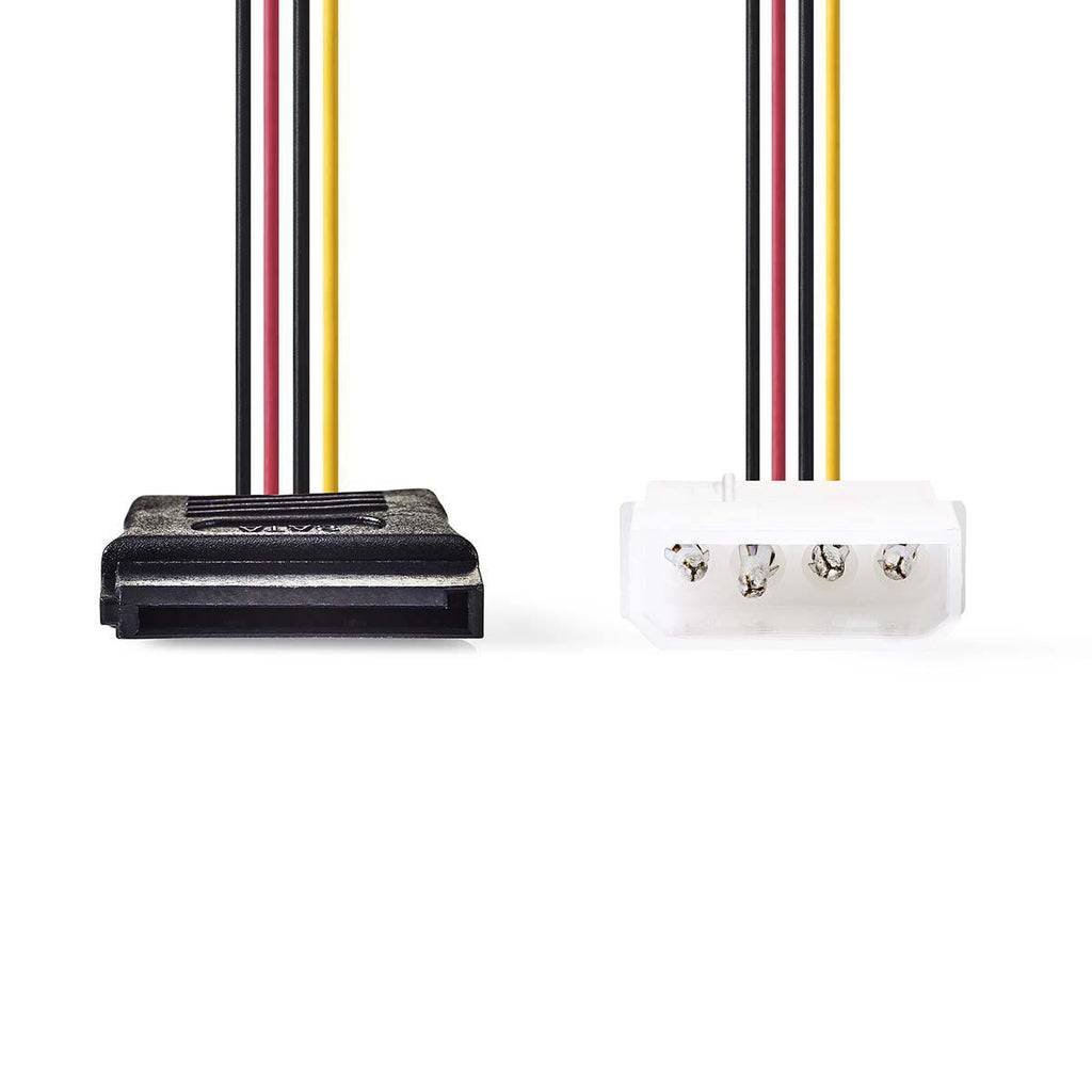 Belső hálózati kábel | Molex Dugasz - SATA 15 tűs Aljzat | 0,15 m | Különféle
