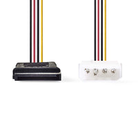 Belső hálózati kábel | Molex Dugasz - SATA 15 tűs Aljzat | 0,15 m | Különféle