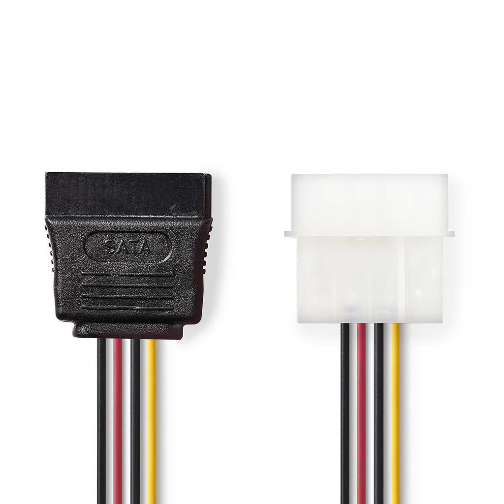 Belső hálózati kábel | Molex Dugasz - SATA 15 tűs Aljzat | 0,15 m | Különféle