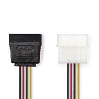 Belső hálózati kábel | Molex Dugasz - SATA 15 tűs Aljzat | 0,15 m | Különféle